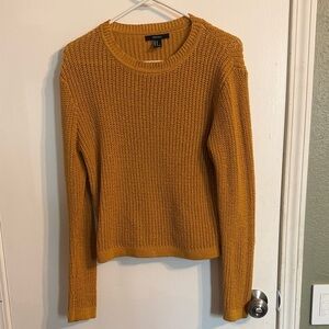 Forever 21 Golden Knit Crew Neck Sweater size medium